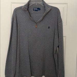 Polo grey quarter zip sweater